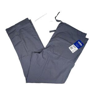 Landau Essentials Unisex Scrub Bottoms Pants Gray LARGE Drawstring Waist Reverse